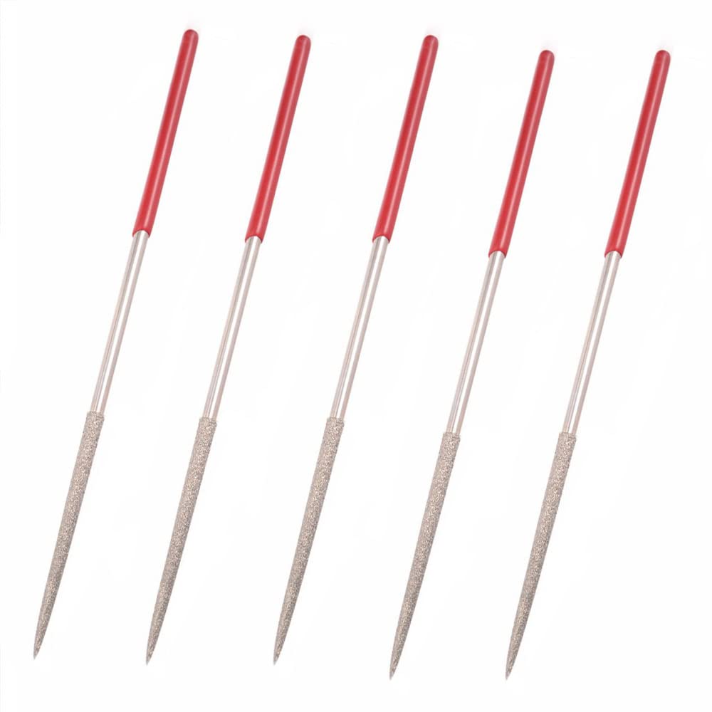 5 PCS Round Diamond Needle File for Glass Tile, Stone, Metal (140mm)