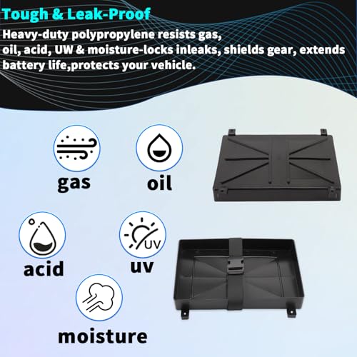 Image of Group 24 Battery Tray with Strap Heavy Duty Marine Battery Tray Holder for Boat, RV, Automotive & More - Secure, Non-Slip Boat Battery Tray for Series 24 Batteries