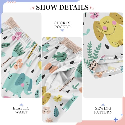 ZZXXB Funny Cartoon Elephant Boys Long Pants Soft Trousers Elastic Waist Kids Lounge Bottoms with Pockets S-XL4