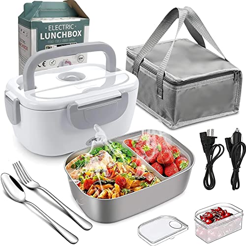 Catálogo para Comprar On-line Topper para comida al mejor precio. 44 Lonchera Termica Eléctrica Portátil para Hombre y Mujer, 3 en 1 Fiambrera 1.5L, Calentador de Alimentos, Caja de Almuerzo con Recipientes de Acero Inoxidable y Horquillas...
