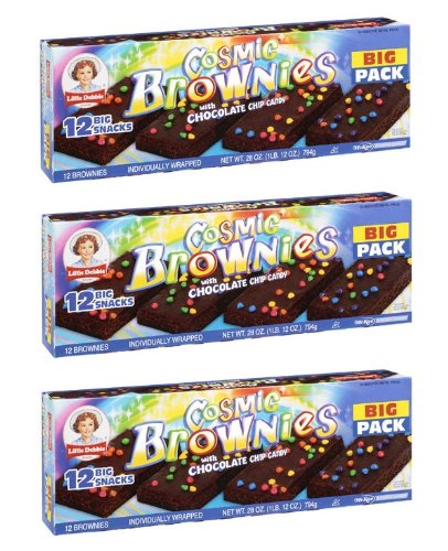 Little Debbie Cosmic Brownies with Chocolate Chip Candy Big Pack: 36 Individually Wrapped Packs