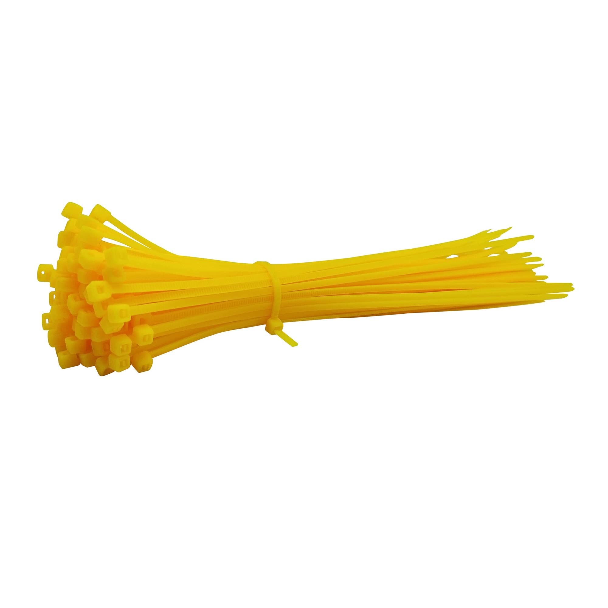 Eqqhjl Yellow Nylon Cable Tie Buckle， Self-Locking Nylon Cable Ties 3X200mm Multicolor 100Pcs(Yellow)