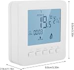 Thermostat Fireplace (White) - Digital Programmable Thermostat LCD Display Smart Temperature Controller 5A Children Lock misoperation prevented