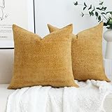 Photo Gallery stellhome confezione da 2 federe decorative per cuscini in morbida ciniglia, per soggiorno, divano, letto, casa colonica, stile bohémien, 50,8 x 50,8 cm, giallo senape Photo Gallery stellhome confezione da 2 federe decorative per cuscini in morbida ciniglia, per soggiorno, divano, letto, casa colonica, stile bohémien, 50,8 x 50,8 cm, giallo senape