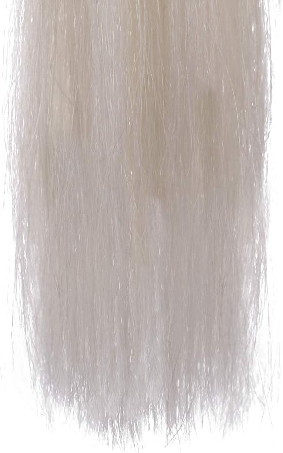 Horse Tail Extensions with Braided Horsehair Loop, Blunt Cut Bottom, 28-30 inches Long and 3/8 lb Weight (Pure White)