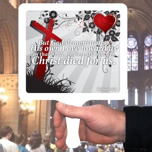 VictoryStore Church Fans - Set of 36 - Romans 5:8 - Hand Held Fans 12424