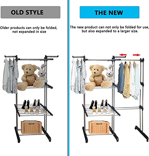 image for Koreal Clothes Drying Rack Foldable,4-Tier Stainless Steel Laundry Dry
