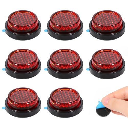 BOHUIZ 8 PCS Self Adhesive Round Motorcycle Reflectors, 22mm Mini Stick-on Safety Reflectors License Plate Reflector for Gate Posts Motorcycle Electric Vehicle Bicycle Fenders