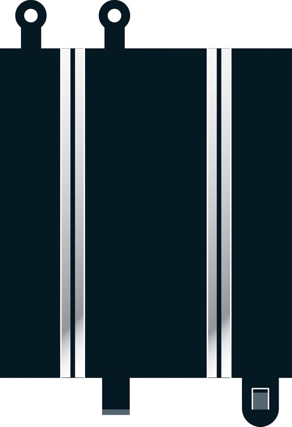 Close-up of Scalextric track connectors, illustrating the connection points