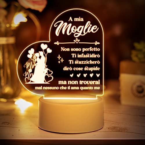 Vetbuosa Regalo Moglie Compleanno - Luce Notturna Acrilico, per Lei -...
