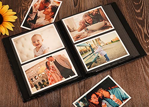 RECUTMS-200-Pocket-Album-4x6-Small-Photo-Albums-PU-Leather-Cover-Wedding-Album-Family-Baby-Anniversary-Graduation-Travel-Album-Personalized-Cover-Photo-Book-White