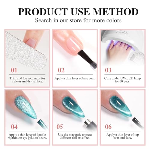 Vishine Esmalte de Gel Ojo de Gato 16ml Ruby Glitter miniatura 5