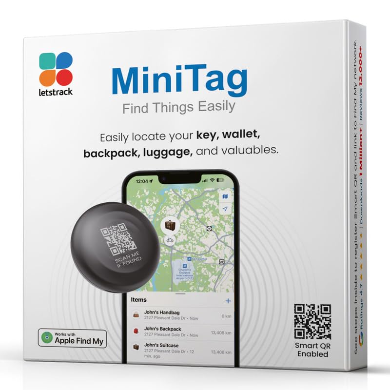 Bluetooth MINI TAG Compatible with Apple Find My (iOS only), Tracker Tag with 2-Year Replaceable Battery, Finder & Locator for Keys, Wallet, Luggage and More (Black-PO1)-image-35