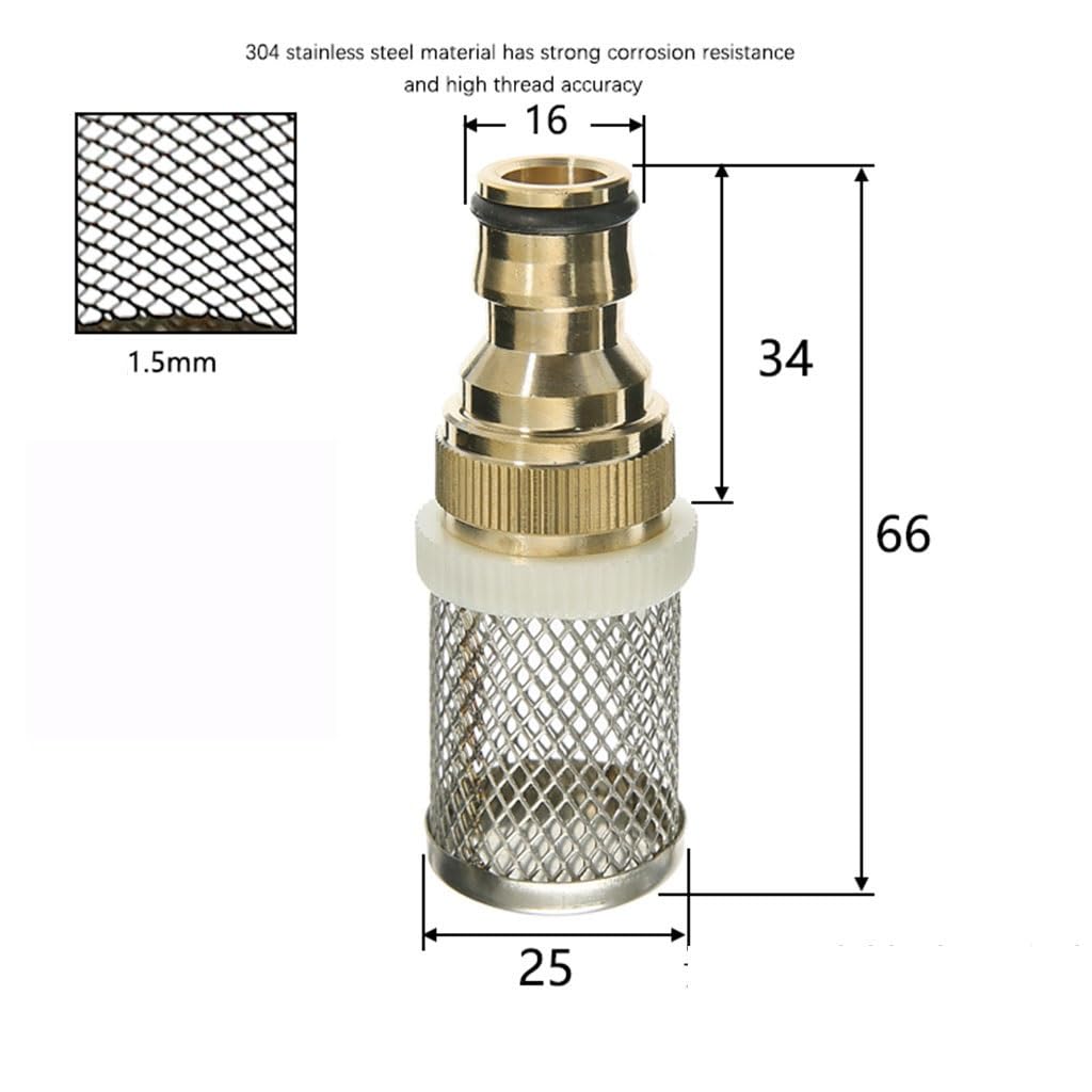 Filtro para Manguera， 1 Filtro de Malla de Acero Inoxidable for riego de jardín.(1/2)