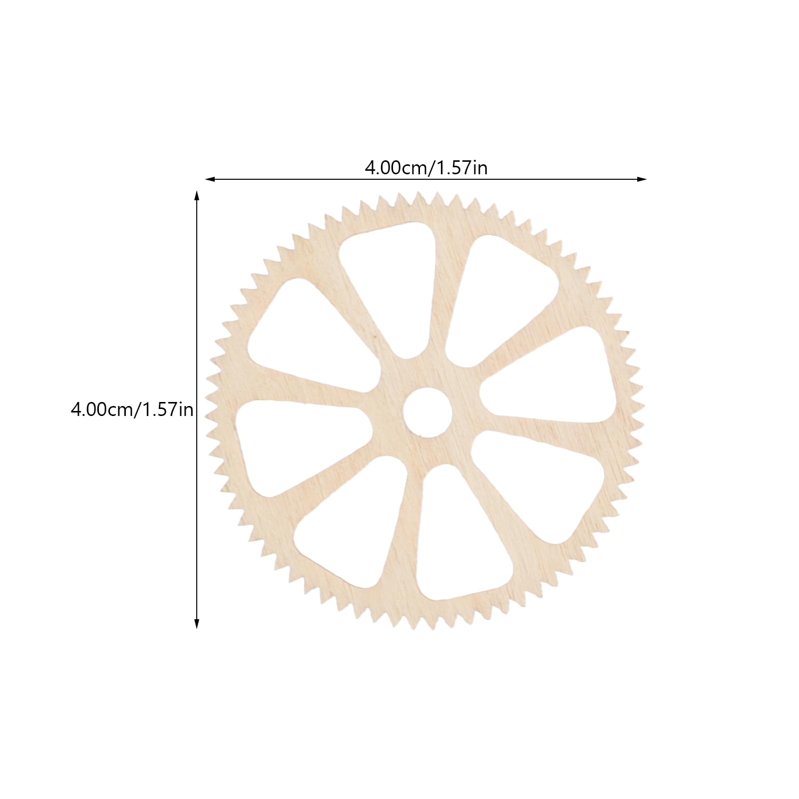 Image secondaire de Healifty 50 Pcs Rustique en Bois Tranches Disques Engrenage Forme en Bois Découpes pour Embellissements Bricolage Artisanat Scra