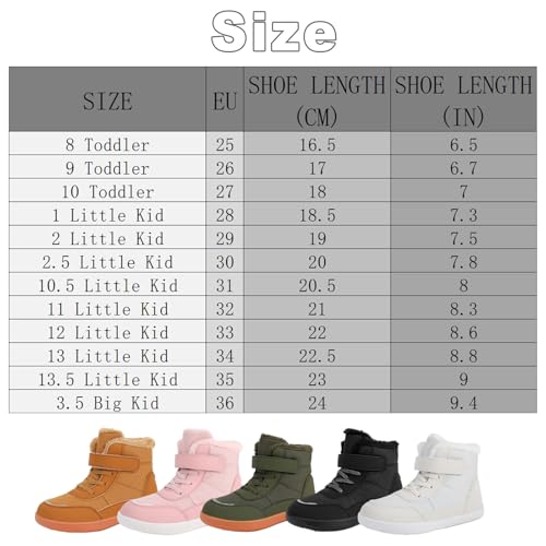 Kids Barefoot Winter Snow Boots Toddler, Children's High Top Plus Velvet Thick Wide Head Cotton Shoes Outdoor Warm Hiking Boots For Boys Girls2