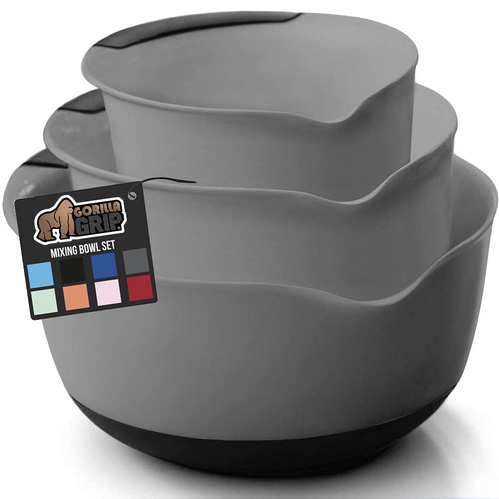 Buy Gorilla Grip Mixing s Set of 3, Slip Resistant Rubber Bottom