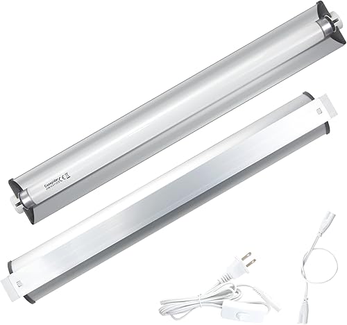 Hypool T8 Strip UVB - Accesorio de iluminación para reptiles con 18 pulgadas, 15 W, UVB 10.0, kit combinado de bombillas fluorescentes 10 por ciento