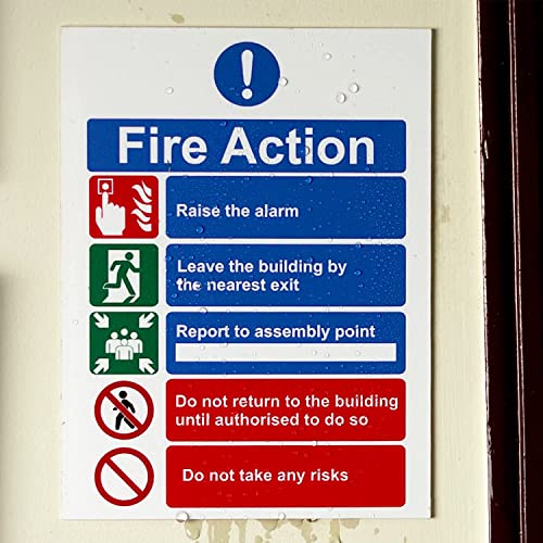 Stcky Rigid Plastic Fire Action Notice Sign, 15 x 20 cm Ideal Sized Fire Safety Signs - Image 4