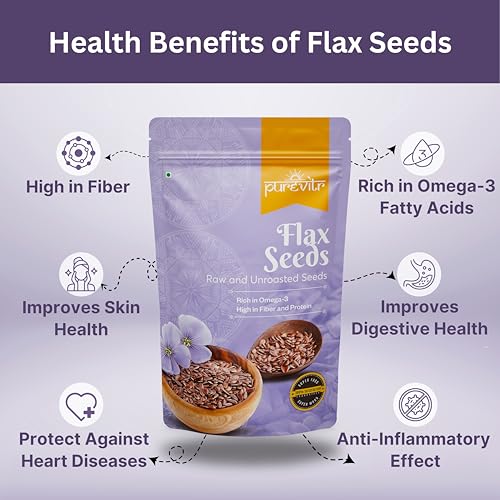 Image of Purevitr Sunflower Seeds & Flax Seeds Combo | 400g (200g Each) | Nutrient-Rich Superfood | High in Omega-3, Fiber & Protein | Raw & Natural