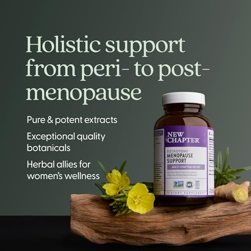 Image of New Chapter Menopause Supplement - Estrotone Herbal Hormone Balance for Women in Perimenopause, with Black Cohosh for Hot Flash Relief & to Reduce Night Sweats + Vitex, No Added Hormones - 30 ct