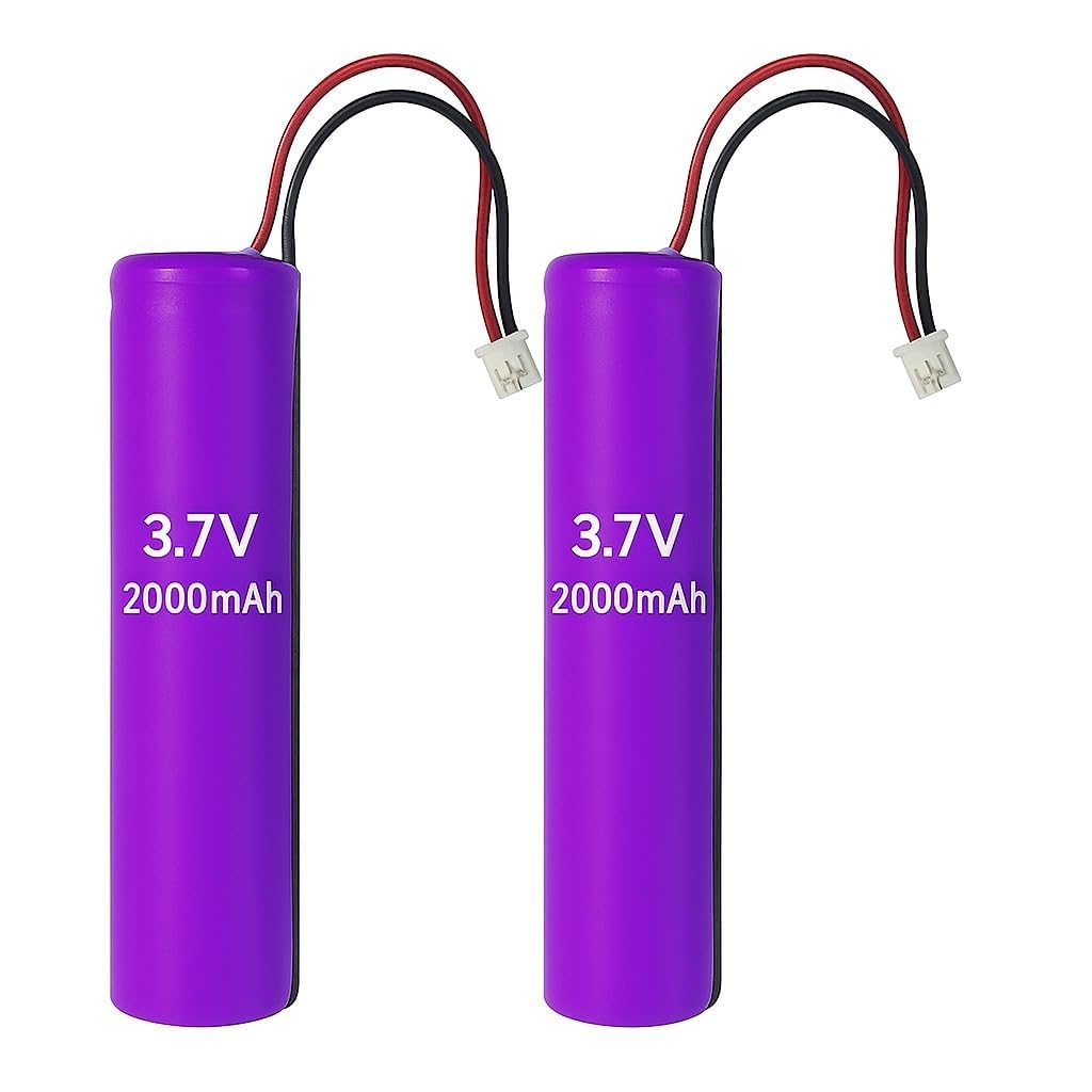 3.7v 2000mah li-ion gps battery | rechargeable 3.7v lithium ion battery for gps devices, diy projects, electronics, power banks, led lights, portable gadgets, toys, robots (pack of 2)