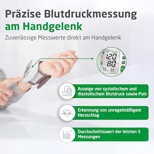 medisana BW 315 Handgelenk Blutdruckmessgerät, Blutdruck- und Pulsmesser, Messgerät bei...