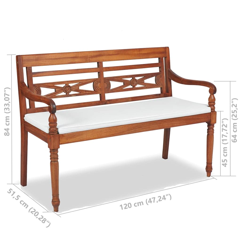 vidaXL Teak Massiv Gartenmöbel 4-TLG. Batavia Sitzgruppe Lounge Gartengarnitur