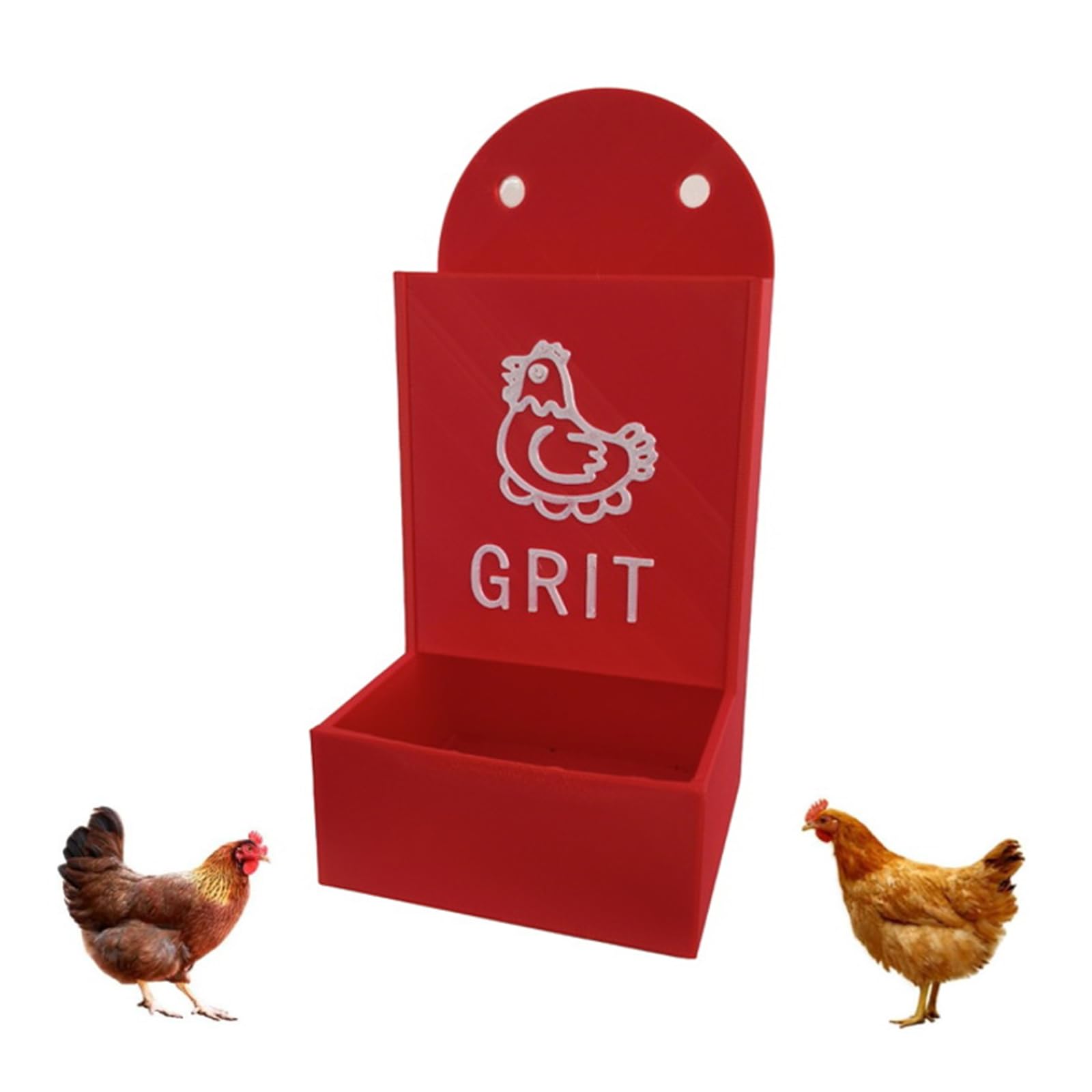 Qxiao Red Chicken Oyster Shell And Grit Feeder Grit Oyster Shell For Chickens Feeder Hanging Chicken Feeders Trough Dispenser Water Dispense Chickens Coop Accessories Gravity Poultry Feeders