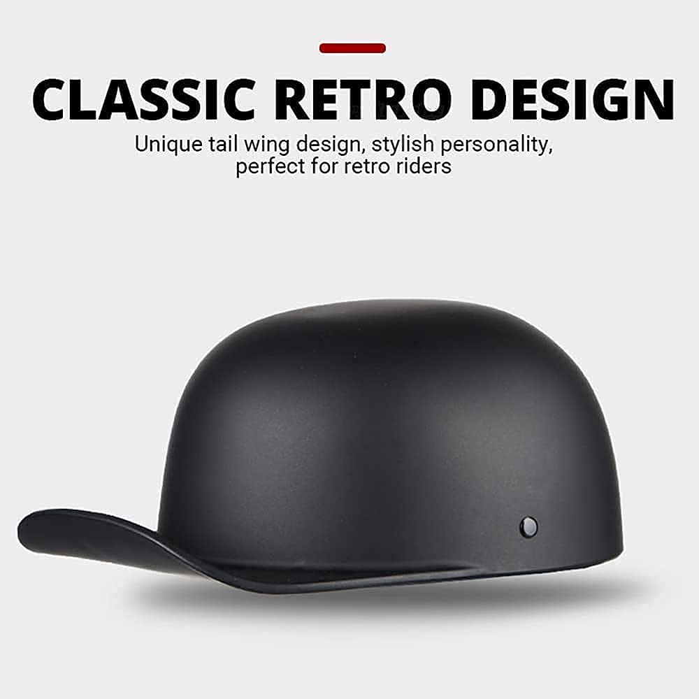 Vintage motorhelm Volwassenen Open motorhelmen Retro halve helm voor scooter Bromfiets Baseballcap mannen en vrouwen Street Cruiser Jet-stijl ECE-gecertificeerde helm 4, 54-62Cm 4,L