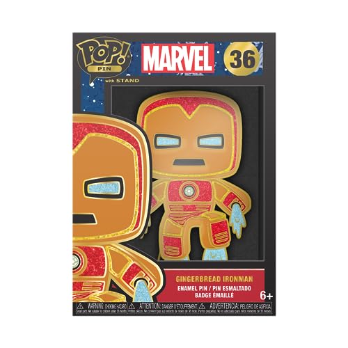 Loungefly POP! Large Enamel Pin MARVEL: GINGERBREAD - Iron Man - IRON MAN - Marvel Comics - Cómics Marvel Pins de Esmalte- Broche Coleccionable - para Mochilas Y Bolsos - Idea de Regalo