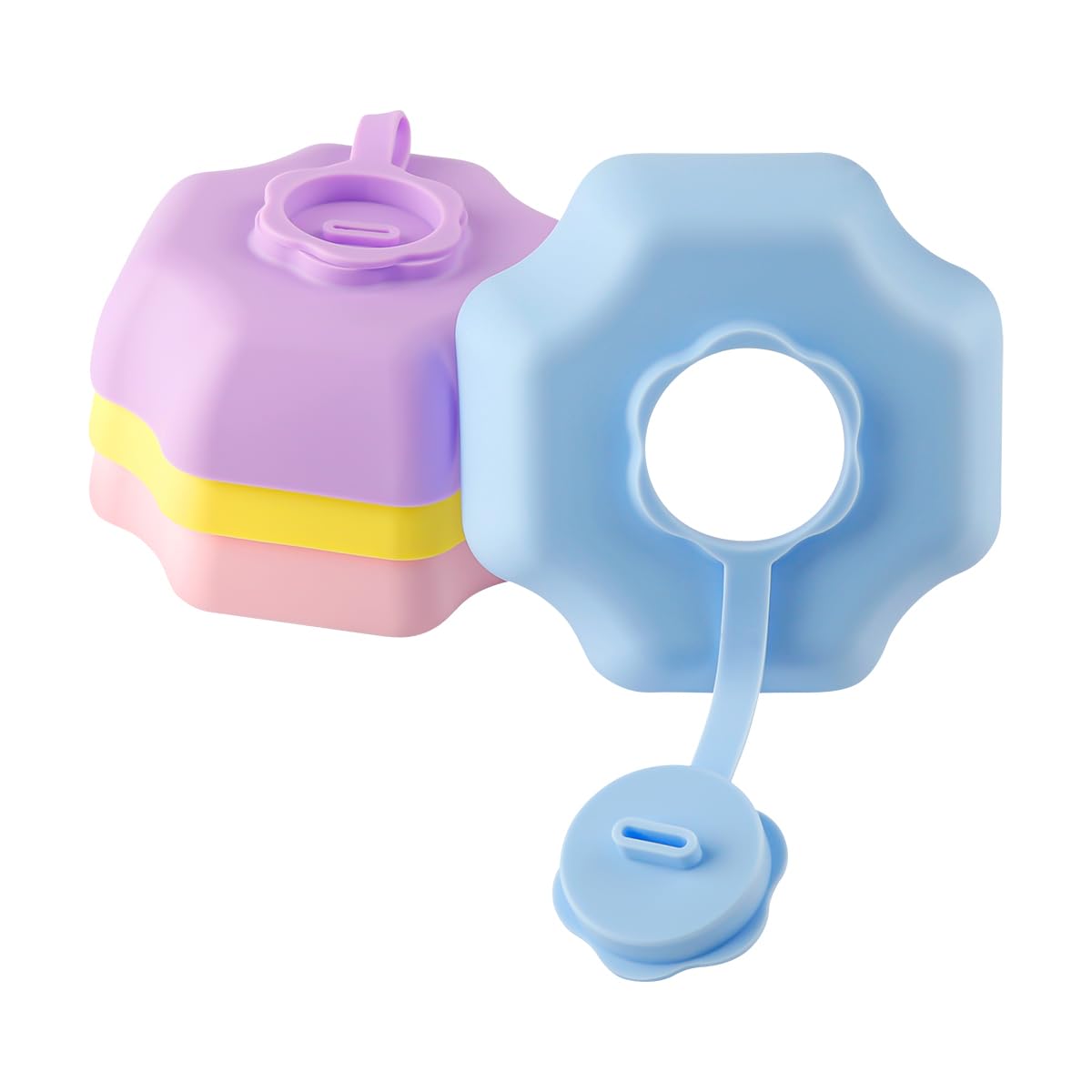 Lotsdonxia 4Pcs Reusable Silicone Ice Pop Holders, Eco-Friendly Drip-Free Catchers for Kids, Summer Parties & Birthdays