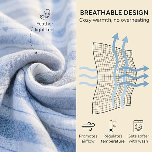 Image of Muslin Swaddle Blankets for Newborns, 4 Pack Multipurpose 100% Organic Cotton, Ultra Soft Breathable Receiving Blanket 47 x 47 inches, Swaddle Wrap for Baby Boys & Girls