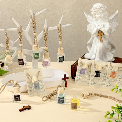 Image of Maxdot 24 Set Christian Gift Church Father's Day Bulk, Empty Hanging Car Air Freshener Diffuser Bottles 8ml for Women Men, Employee Staff Appreciation, CNA Week Gifts