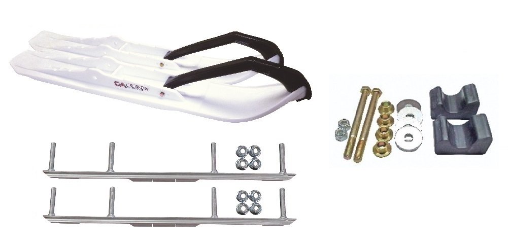 C&A Pro White XCS Snowmobile Skis w/ 4.5