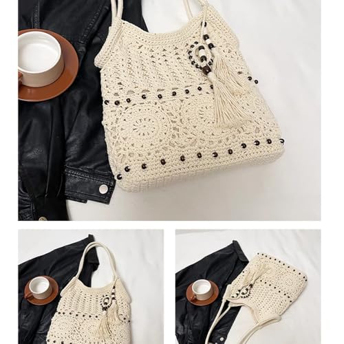 Bolso Tote tejido a crochet para mujer miniatura 4