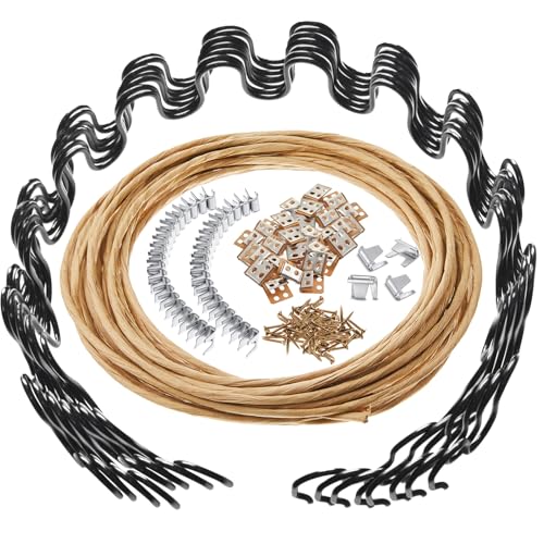 Image of MorningRo 8 Pcs 23 Inch Couch Upholstery Spring Repair Replacement Kit - 8 Heavy-Duty Springs, 16 Spring Clips, 64 Nails, 40ft Steel Stay Wire for Fixing Sagging Cushions in Sofa Recliner Chair