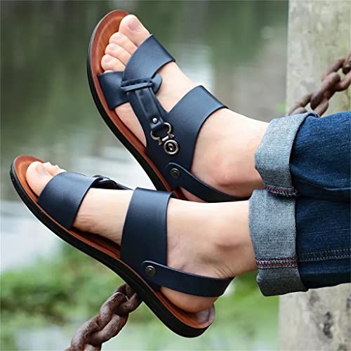 Men's Toe Sandals Fashion Beach Shoes Slippers Leather Sandals(38)2