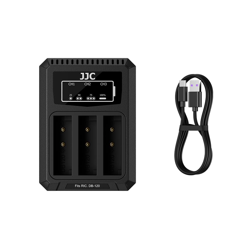 JJC DB-120 Battery Charger for Ricoh GRIV GR IV HDF GR4 Monochrome Cameras