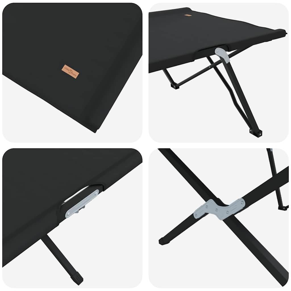 Generisch Klapp Schlafbett fürs Camping 2 pcs Schwarz 206 x 76 x 74 cm,Sportartikel,Outdoor-Aktivitäten,Camping Wandern,Camping-Möbel,Feldbetten-42003169