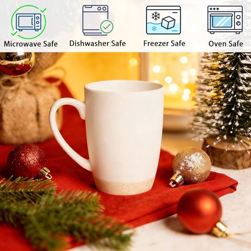Set de 4 mugs grandes de cerámica 450 ml blancos miniatura 3