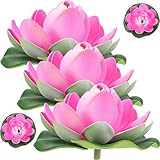 Abaodam 5 piezas de simulación de hojas de loto de loto, accesorios flotantes de lirio de agua, hermosos accesorios de flores, decoración del hogar, lirios de agua, estanque, peceras, hojas de espuma