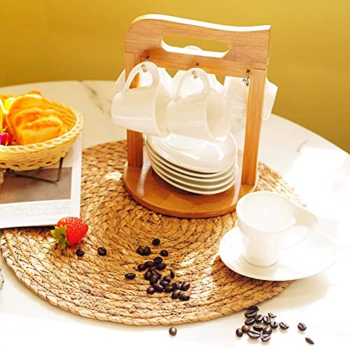 JUJOYBD Set di 6 tazze da caffè con piattini su