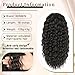 SHNMIN Ponytail Extension, Curly Drawstring Ponytail Extension for Women 18 Inch Curly Wavy Ponytail Yaki Textured Natural Fluffy Synthetic Hairpiece for Daily Use