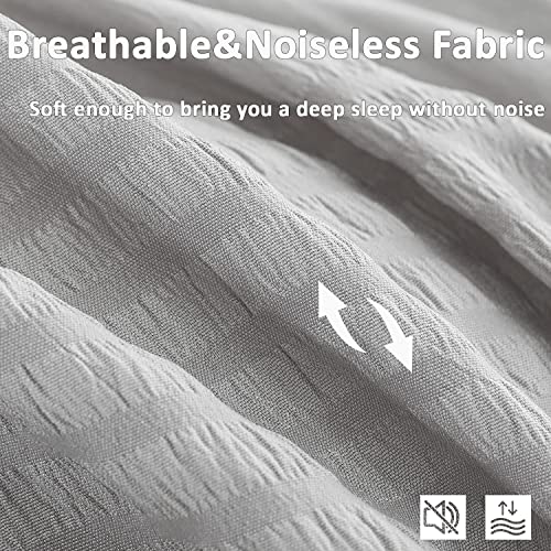 Aleissel Grey Comforter King Size Seersucker Design With Ruffled Edges, Ultra-Soft Grey Bedding Set King Size 3 Piece Set, Down Alternative Light-Weight Comforter Set(Grey,104"X90") #TOP6