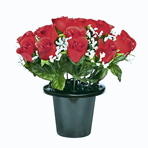 FloristryWarehouse grave pot Roses gyp Red