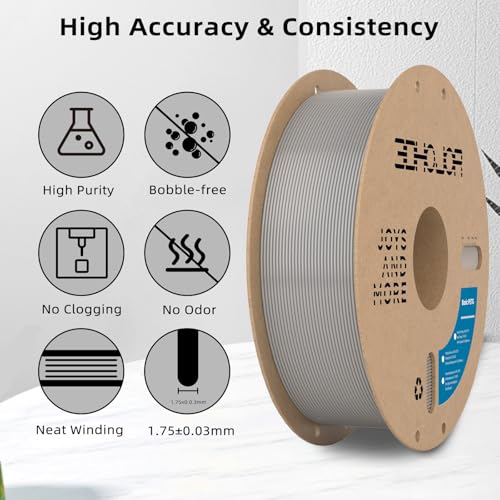 Image of 3DHoJor Update Basic PETG Filament 1.75mm, PETG 3D Printer Filament, 2.2 LBS (1KG) Cardboard Spool, Fit Most FDM 3D Printer, Silver
