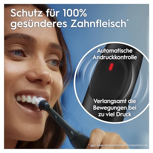 Oral-B iO Series 2 Elektrische Zahnbürste, Electric Toothbrush, DUO Pack, 2. Handstück, 3 Putzmodi für Zahnpflege, Reise-Etui, Aufsteckbürsten-Etui, Designed by Braun, Night Black, Calm Pink – Bild 5