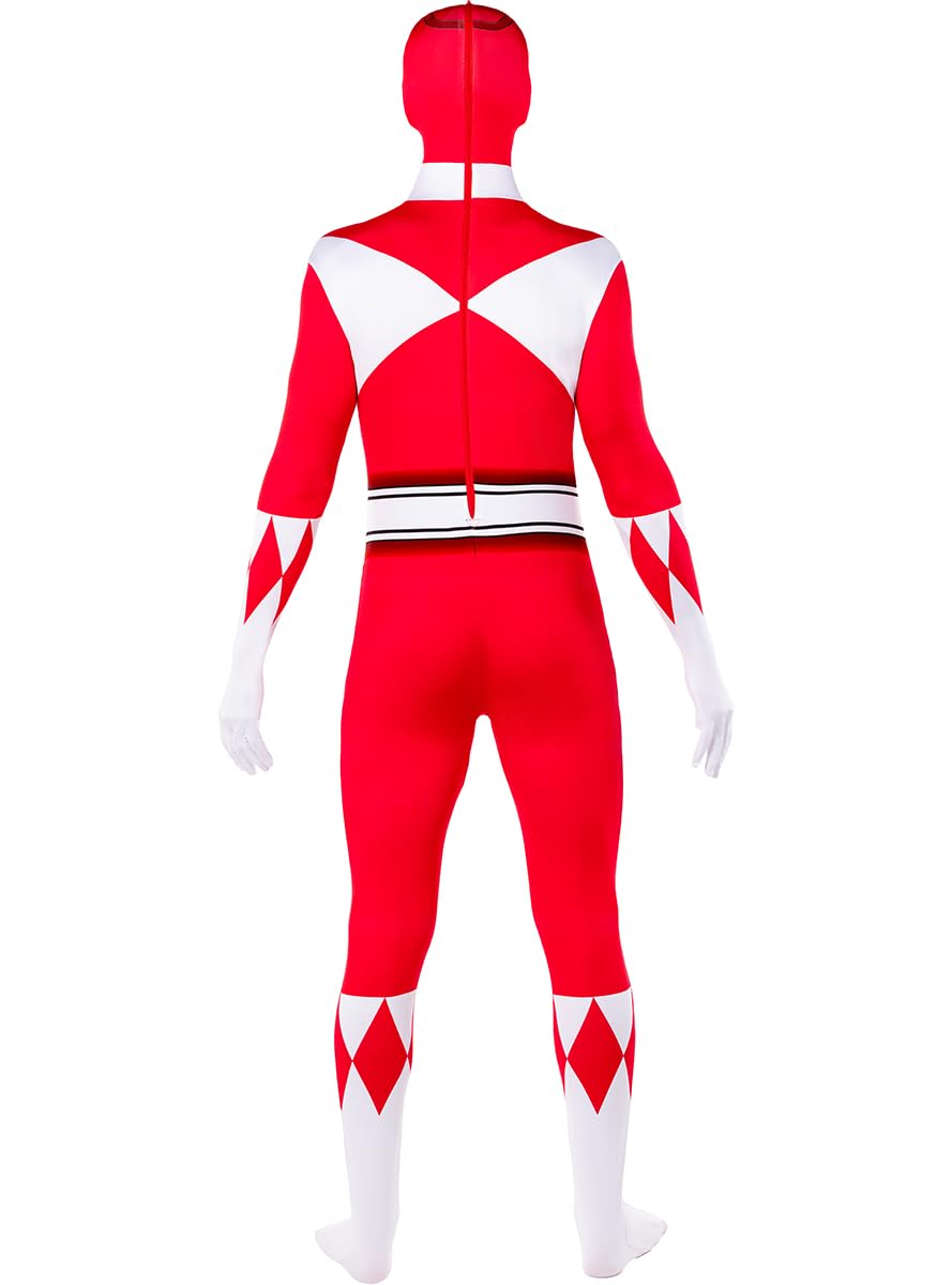 Funidelia Power Ranger roter Ganzkörperanzug für Herren und Damen, Offizielle Lizenz, Größe M Film und Serien, Superhelden - Verkleidung für Erwachsene für Partys, Karneval und Halloween