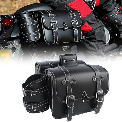 バイク用 ブラック ユニバーサルサドルバッグ 大容量サイドバッグ 収納ツール に適合するスポーツスターXL 883用